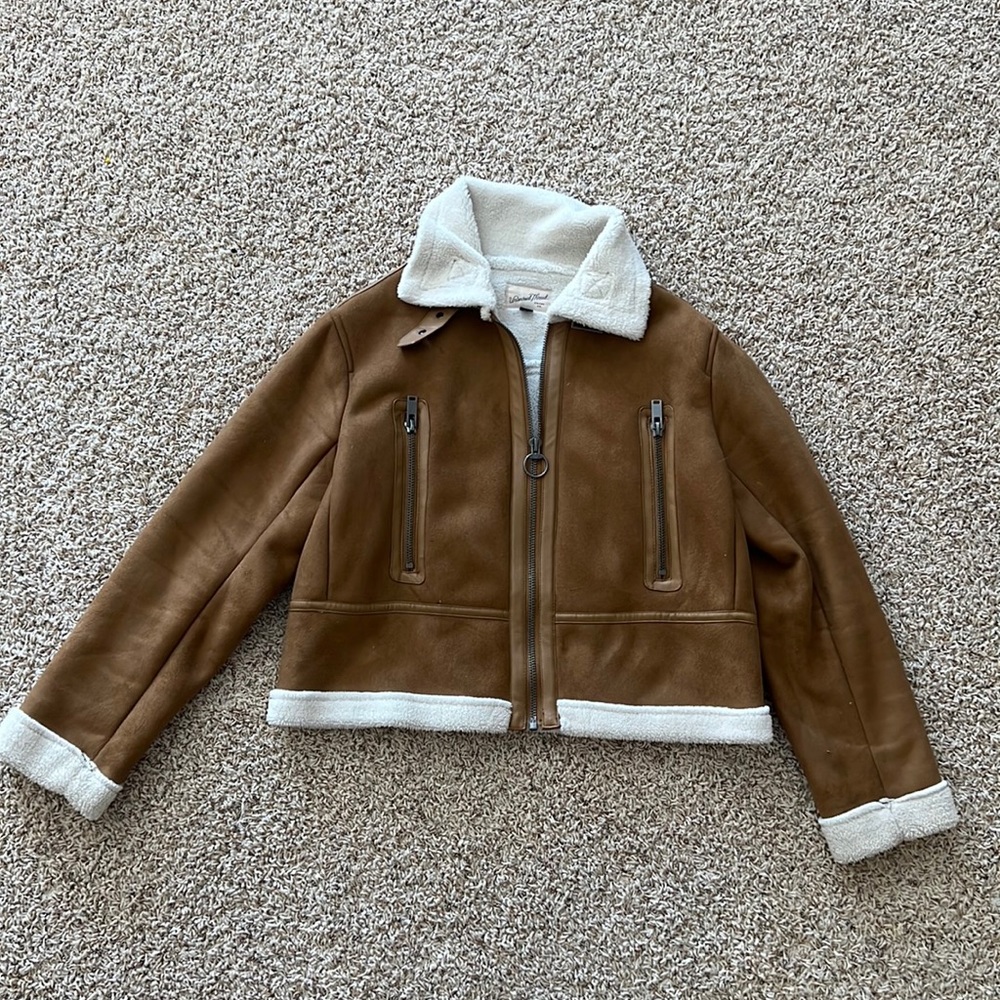 Universal Thread Suede and Faux Fur Jacket